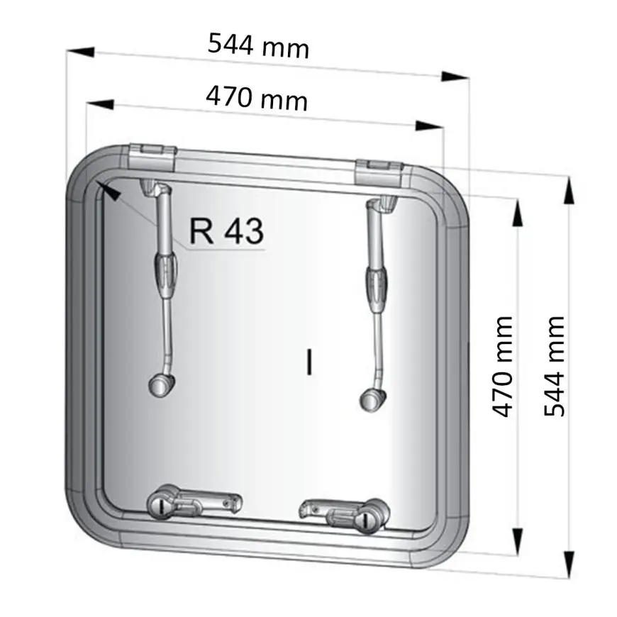 Firkantet CE A2-godkendt Vetus Altus dæksluge