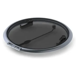 Stor rund Vetus Altus dæksluge med dark smoke akrylrude